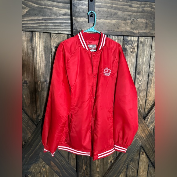 DIXXON PASTIME NYLON VARSITY JACKET - RED Bomber Jacket Men’s 3XL - Picture 6 of 10